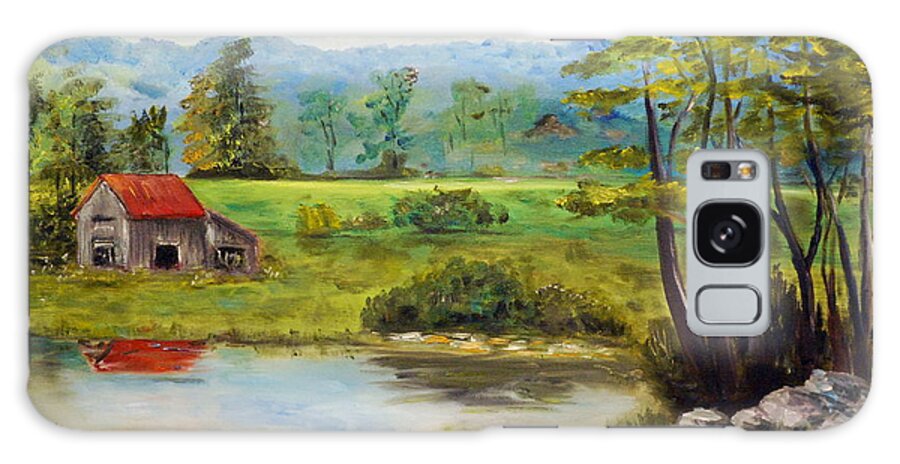 North Carolina Farm Galaxy Case featuring the painting North Carolina Farm by Phil Burton