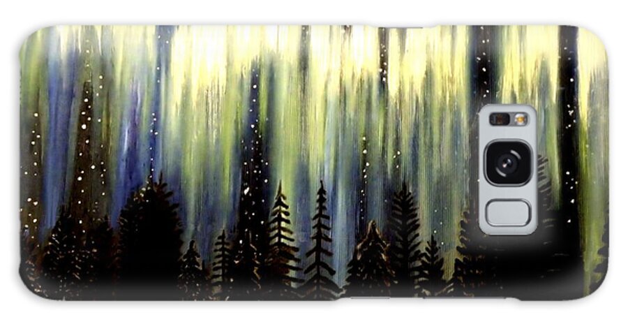 Lights Galaxy S8 Case featuring the painting Northern Lights by Victoria Rhodehouse