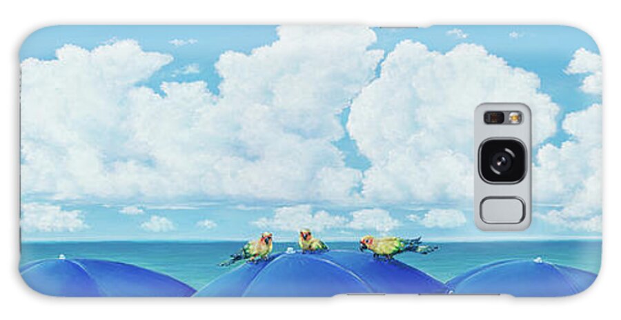 Beach Umbrellas Galaxy Case featuring the painting Not So Shady Characters by Elisabeth Sullivan