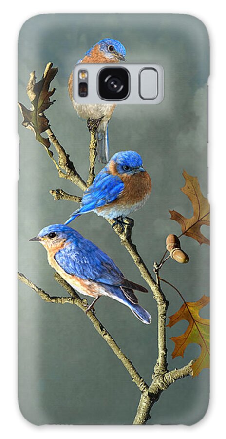 Birds Galaxy Case featuring the digital art Nothing But Bluebirds by M Spadecaller