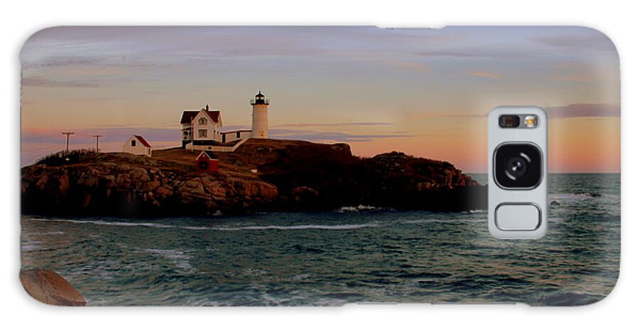  Galaxy Case featuring the photograph Nubble light at sunset by Lennie Malvone