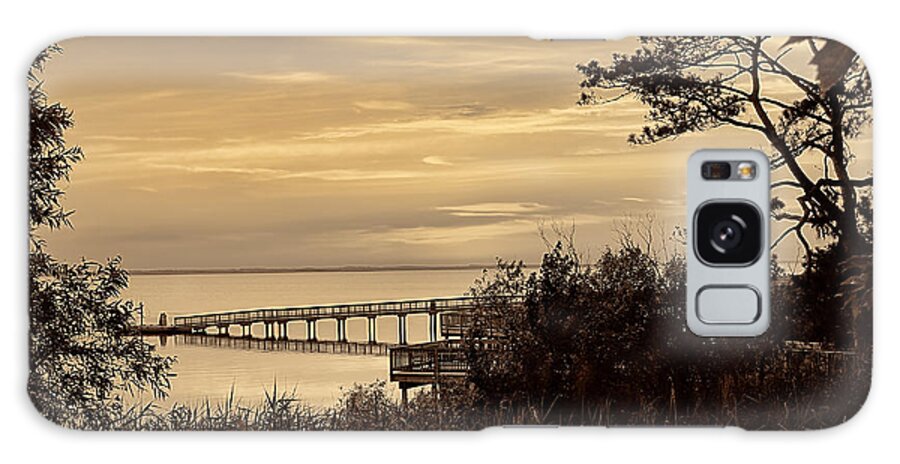 Sunset Galaxy Case featuring the photograph OBX Sunset In Sepia by Jeff Breiman