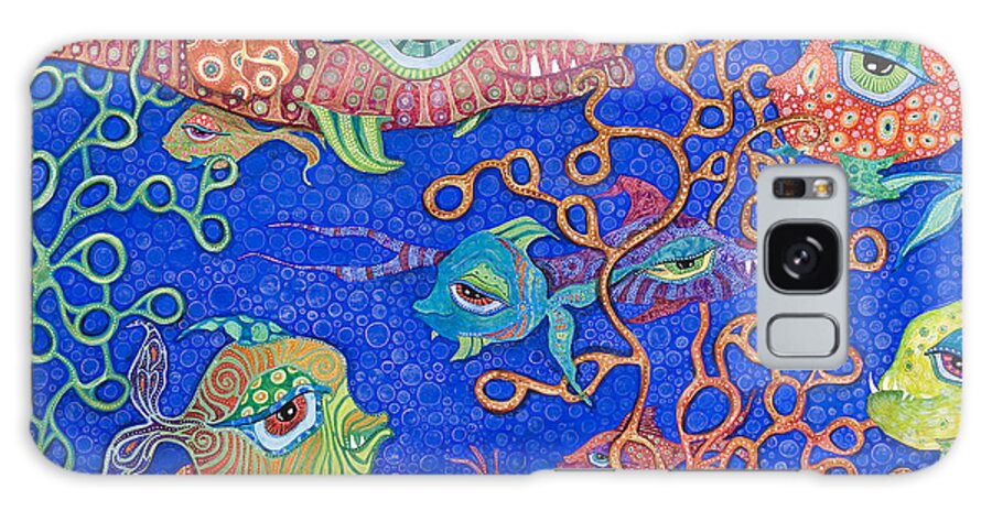 Fish In The Ocean Galaxy Case featuring the painting Ocean Carnival by Tanielle Childers