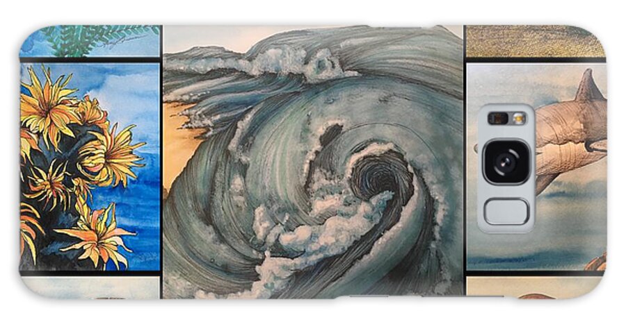 Ocean Galaxy Case featuring the mixed media Ocean Collage #1 by Mastiff Studios