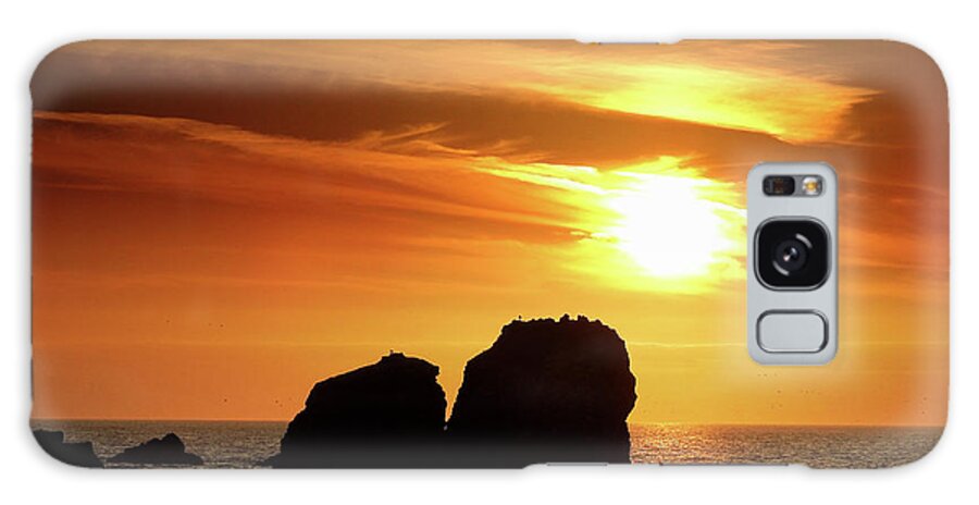 Scenic-ocean-sunset Galaxy Case featuring the photograph Ocean Sunset by Scott Cameron