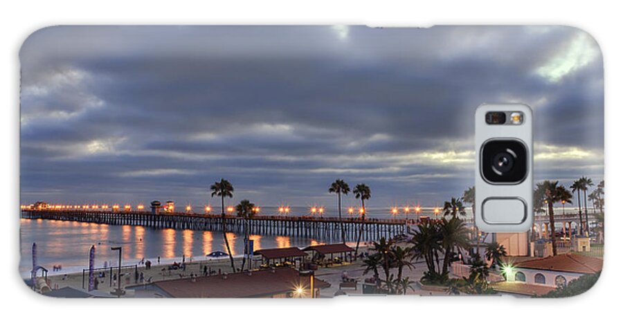 Oceanside Galaxy Case featuring the photograph Oceanside Pier At Dusk by Eddie Yerkish