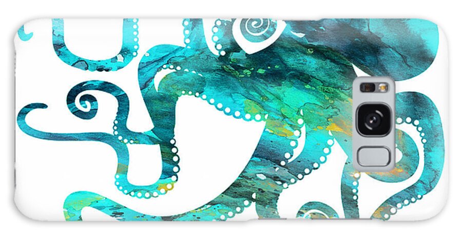 Octopus Watercolor Print Galaxy Case featuring the painting Octopus 2 by Donny Art