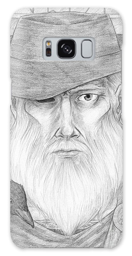 Graphite Galaxy Case featuring the drawing Odin by Brandy Woods