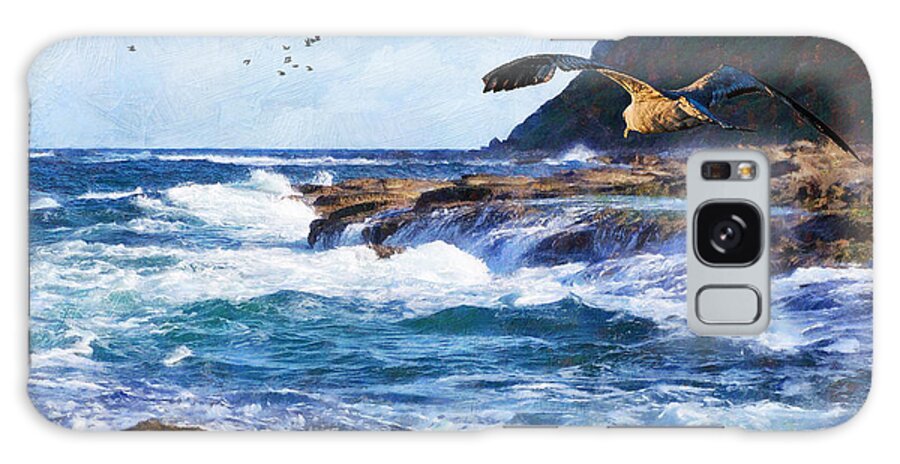 Marine Art Galaxy S8 Case featuring the painting Oh the Wind and the Waves by Lianne Schneider