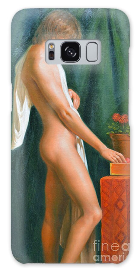 Oil Painting.art Galaxy Case featuring the painting Original Oil Painting Male Nude Boy Man On Canvas#16-2-5-16 by Hongtao Huang