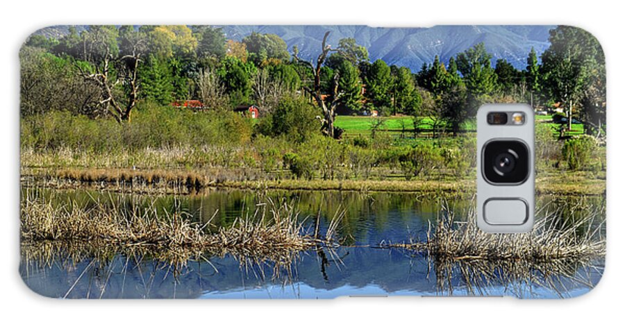 Landscape Water Tree Mountain Galaxy Case featuring the photograph Ojai Meadows One by Wendell Ward