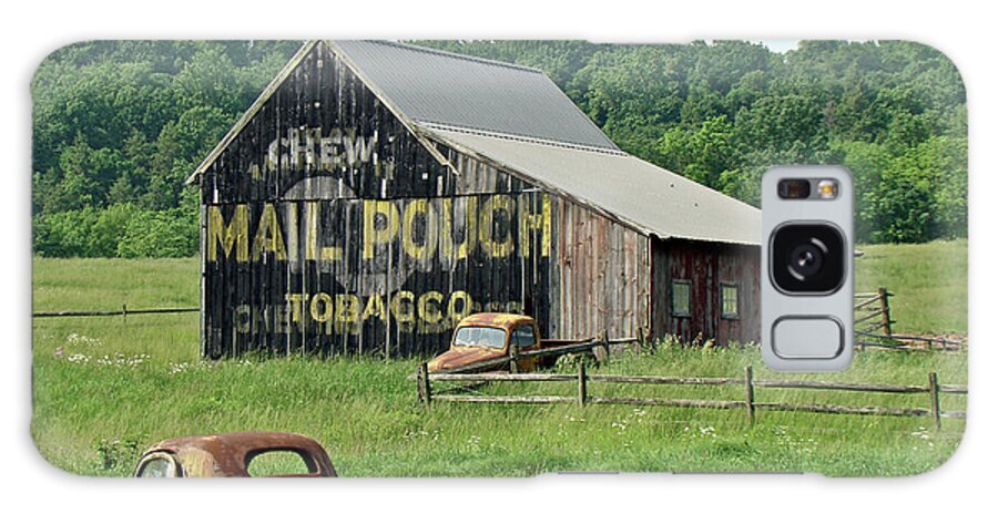 Old Galaxy Case featuring the photograph Old Barn Mail Pouch Tobacco Advertising by Carol Senske