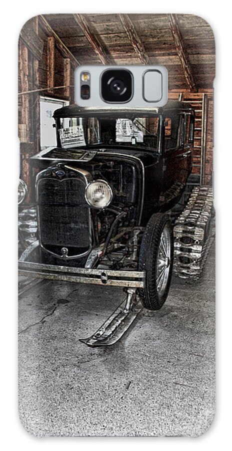 In Focus Galaxy Case featuring the photograph Old Car Snow Ski by Joanne Coyle