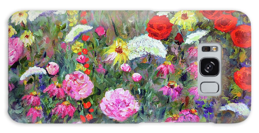 Flowers Galaxy Case featuring the painting Old Fashioned Garden by Claire Bull