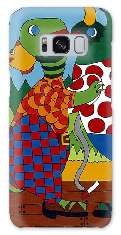Monsters Galaxy Case featuring the painting Old Folks Dancing by Rojax Art