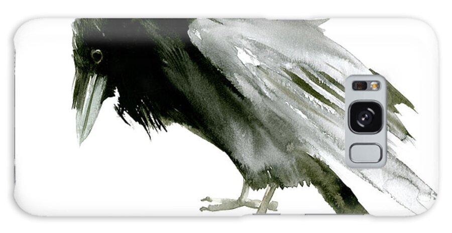 Halloween Galaxy Case featuring the painting Old Raven by Suren Nersisyan