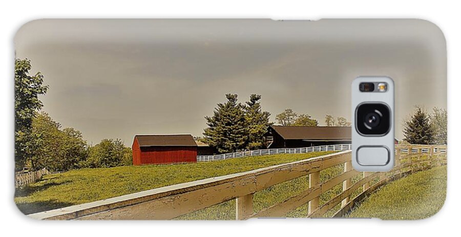 Landscape Galaxy Case featuring the photograph Old Red Barn by Carol Riddle