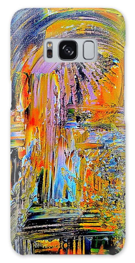 Abstract Art Print Galaxy Case featuring the painting OLD TOWN OF NICE 2 of 3 by Monique Wegmueller