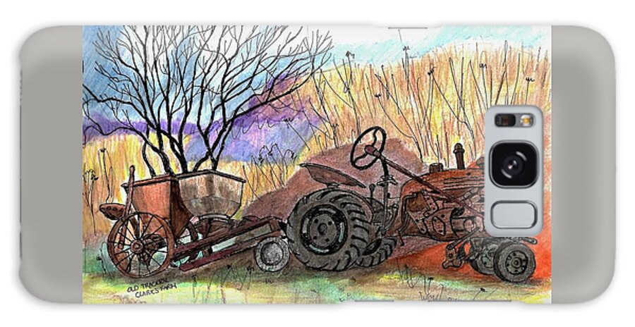 Paul Meinerth Artist Galaxy Case featuring the drawing Old Tractor Danvers MA by Paul Meinerth