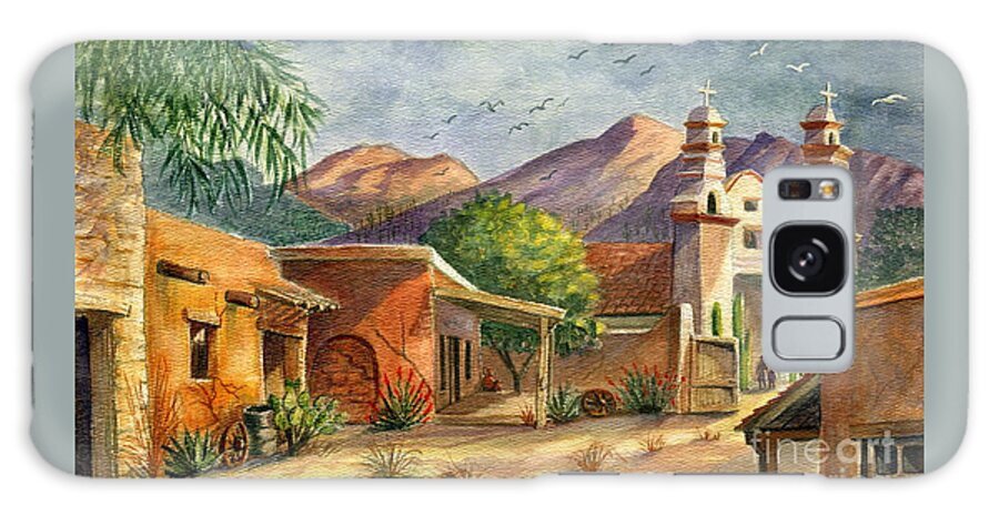 Old Tucson Movie Studios Galaxy Case featuring the painting Old Tucson by Marilyn Smith