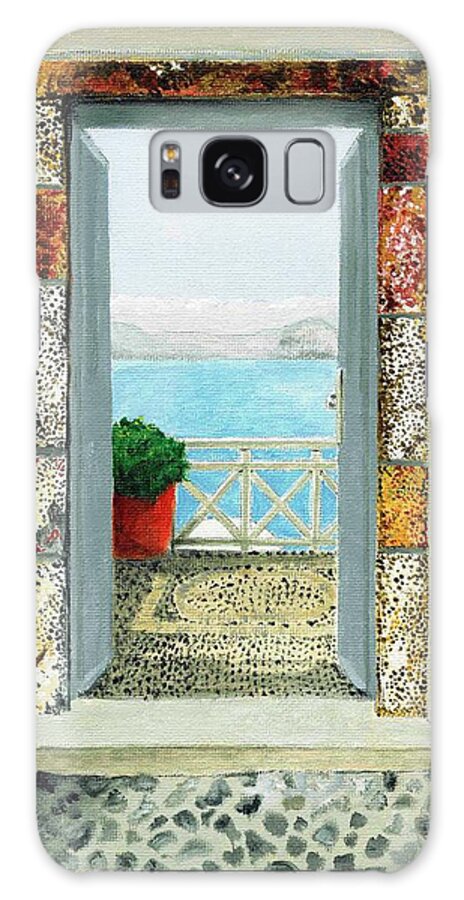 Door Galaxy Case featuring the painting Olia Street by Carol McCarty
