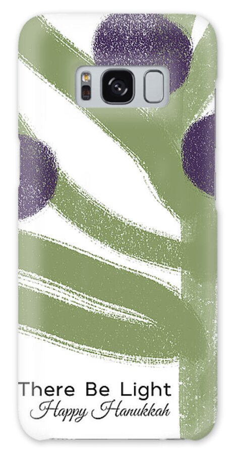 Hanukkah Galaxy Case featuring the mixed media Olive Branch Hanukkah Card- Art by Linda Woods by Linda Woods