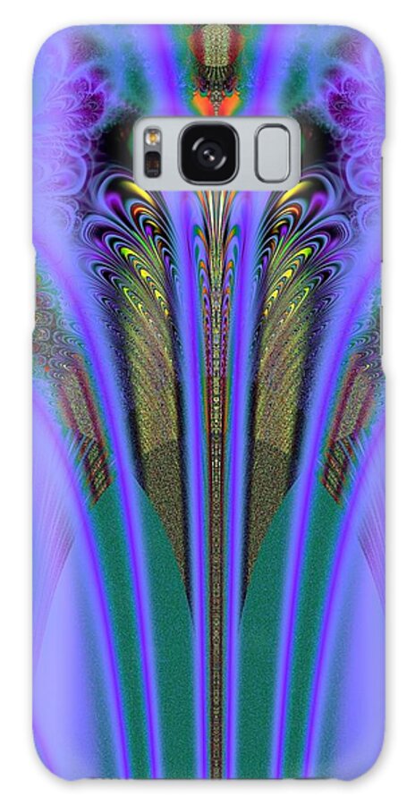 Olympic Torch And Fireworks Fractal Galaxy Case featuring the digital art Olympic Torch and Fireworks Fractal 162 by Rose Santuci-Sofranko
