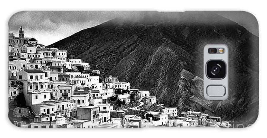 Black And White Galaxy Case featuring the photograph Olympos. Karpathos Island Greece by Silvia Ganora
