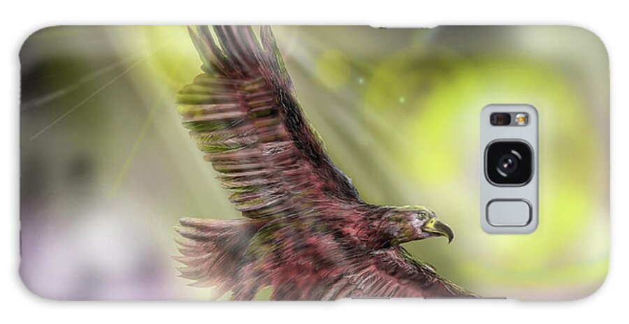 Eagle In Flight Galaxy Case featuring the painting On Eagles Wings by Rob Hartman