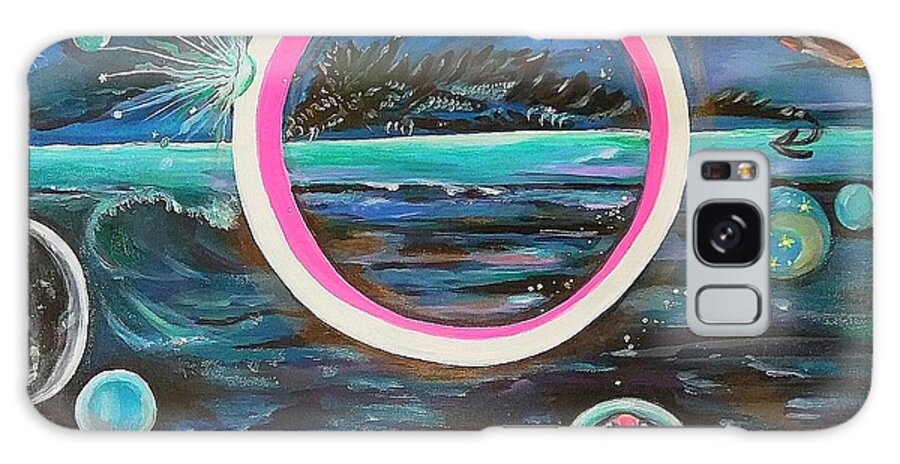 Surrealism Galaxy Case featuring the painting On To Cutthroat Island by Tracy Mcdurmon