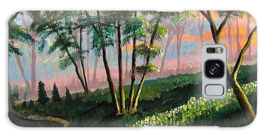 Landscape Galaxy Case featuring the painting One Morning Past Daybreak by Mike Benton