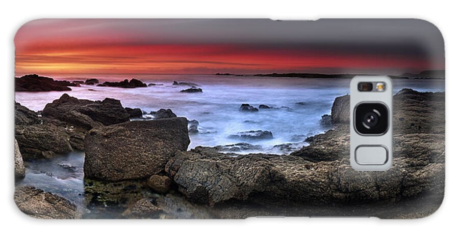 #rainbow #john #chivers #seascape #landscape #cornwall #rocks #rocky #colourful #interesting #beautiful #magical #fantastic #stunning #relaxing #sand #sea #waves #crashing #panoramic #long #red Galaxy S8 Case featuring the photograph Opposites Attract by John Chivers