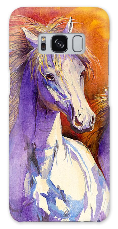 Horse Galaxy Case featuring the painting Orange and Purple by Cynthia Westbrook