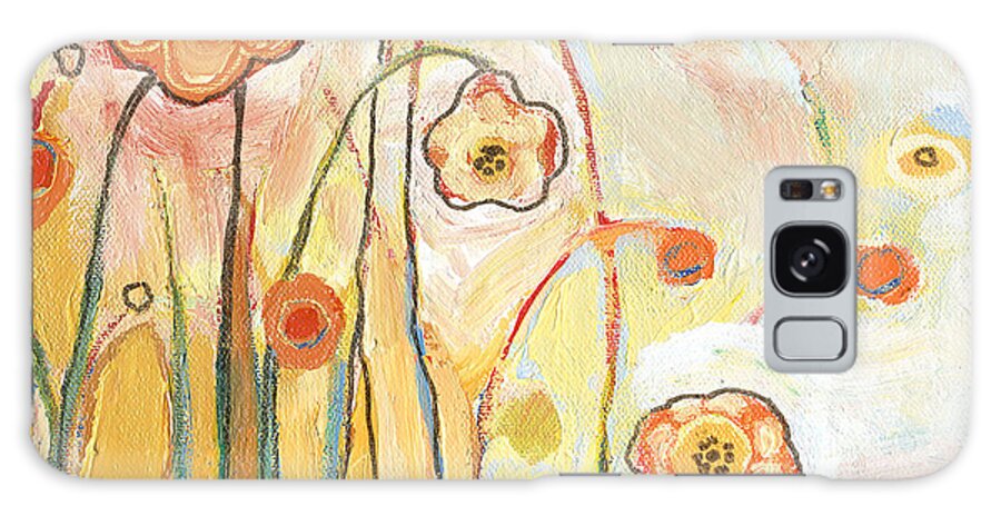 Floral Galaxy Case featuring the painting Orange Whimsy by Jennifer Lommers