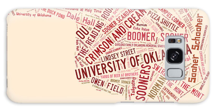 Ou Galaxy Case featuring the digital art OU Word Art University of Oklahoma by Bert Peake