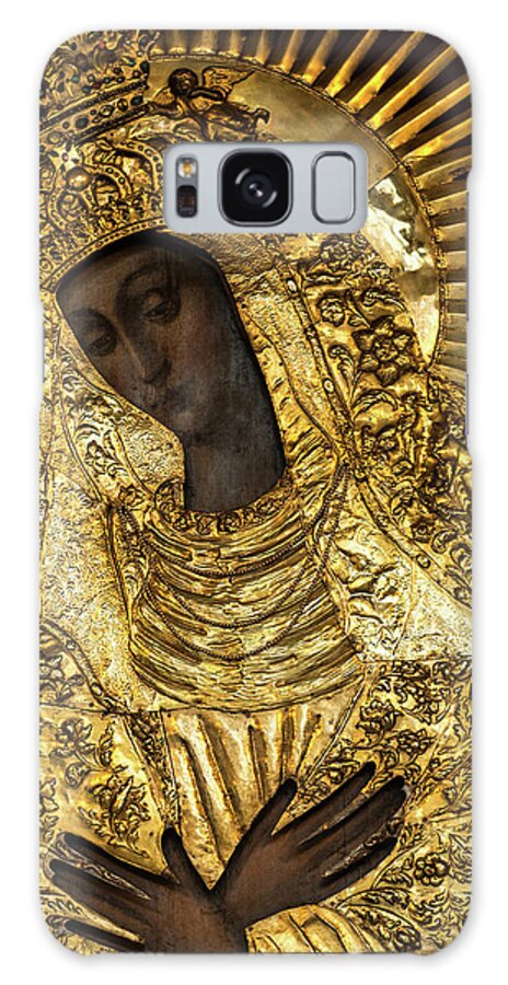 Virgin Mary Galaxy Case featuring the painting Poland Polish Virgin Mary Our Lady Black Madonna Vilnius Religious christian catholic Image Wall Art by Magdalena Walulik
