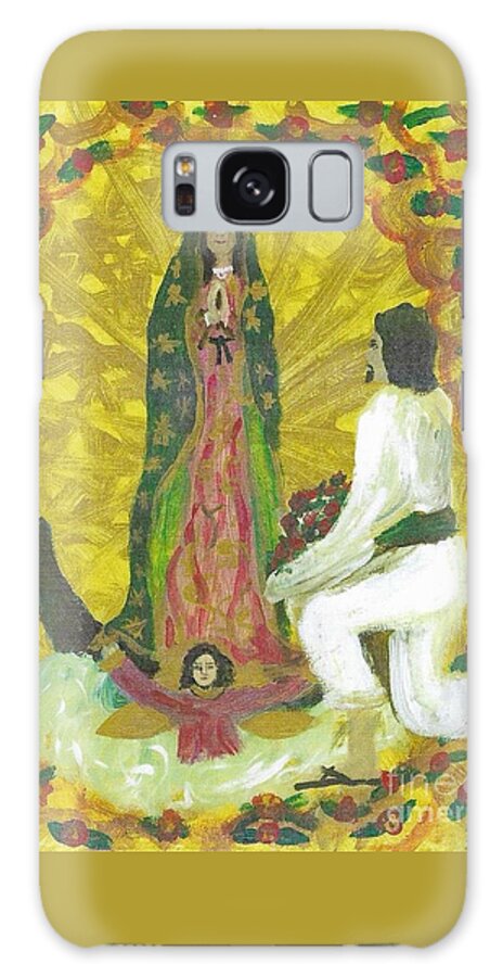 Religious Galaxy Case featuring the painting Our Lady of Guadalupe and Juan Diego by Seaux-N-Seau Soileau