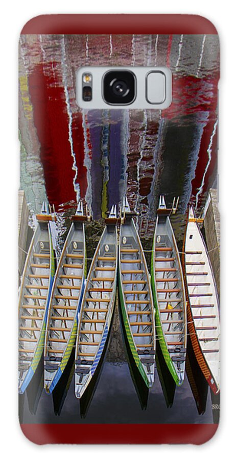 Boat Galaxy Case featuring the photograph Outrigger Canoe Boats And Water Reflection by Ben and Raisa Gertsberg