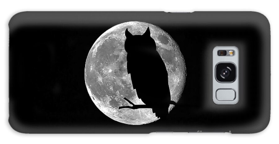 Owl Silhouette Galaxy Case featuring the photograph Owl Moon by Al Powell Photography USA