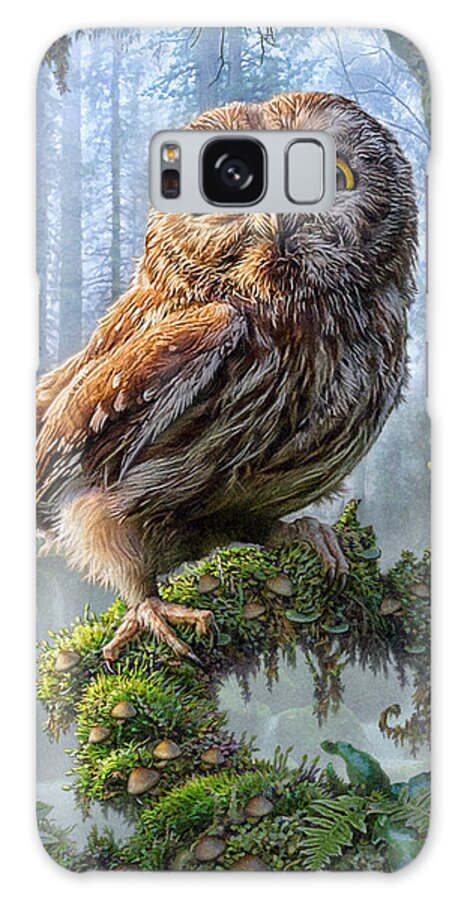 Owl Galaxy Case featuring the mixed media Owl Perch by Phil Jaeger