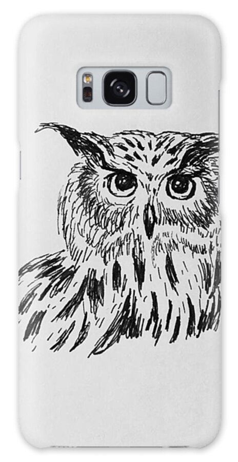 Owl Galaxy S8 Case featuring the drawing Owl Study 2 by Victoria Lakes