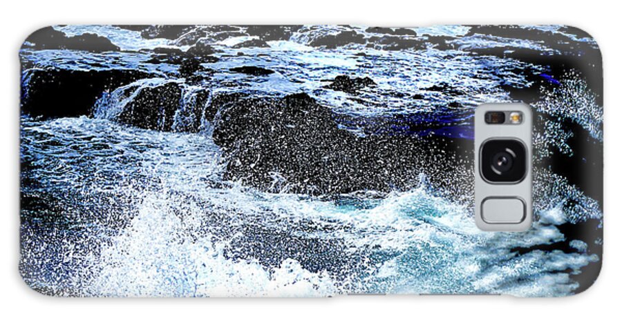 Ocean Galaxy S8 Case featuring the digital art Pacific Palm Shadows by Deb Nakano