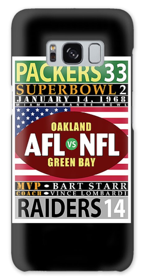 Packers 33 Galaxy Case featuring the digital art Packers 33 Raiders 14 Super Bowl 2 by Ron Regalado
