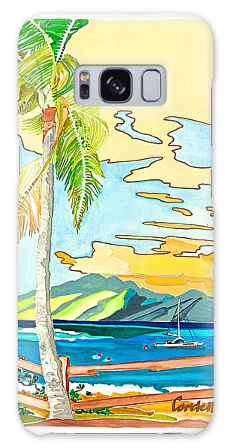 Tropical Island Galaxy Case featuring the painting Pailolo Channel - Maui by Joan Cordell