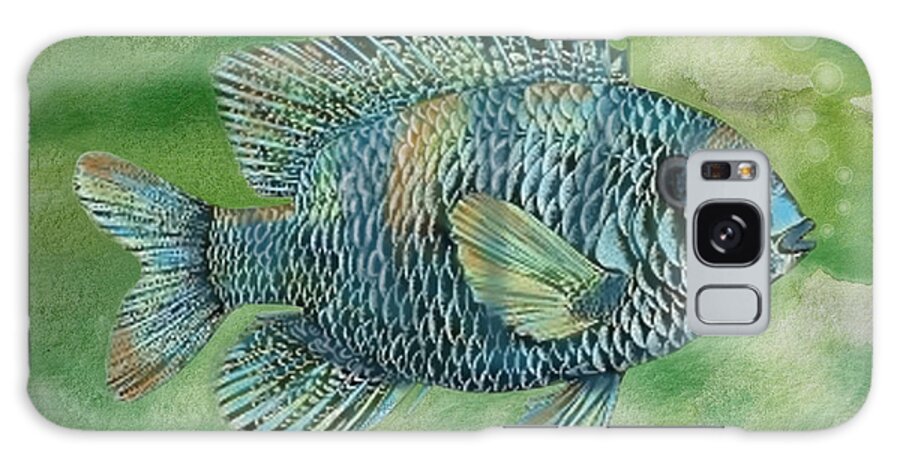 Bluegill Galaxy Case featuring the painting Painted Bluegill Fish by Sandi OReilly