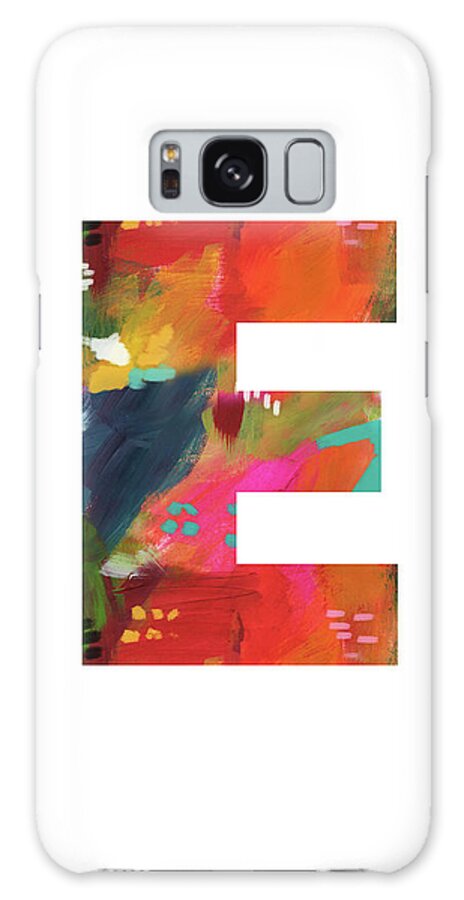 E Galaxy Case featuring the painting Painted Letter E-Monogram Art by Linda Woods by Linda Woods