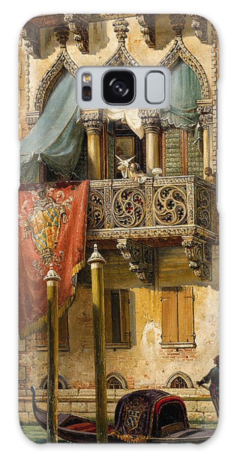 Friedrich Nerly Galaxy Case featuring the painting Palazzo Contarini in Venice. House of Desdemona by Friedrich Nerly