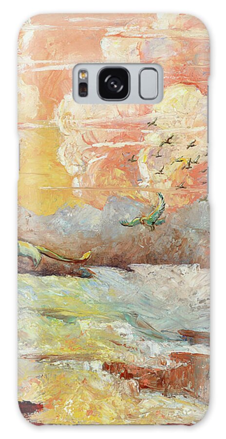 Warm Colors Galaxy S8 Case featuring the painting Palette Knife Flight by Carolyn Coffey Wallace