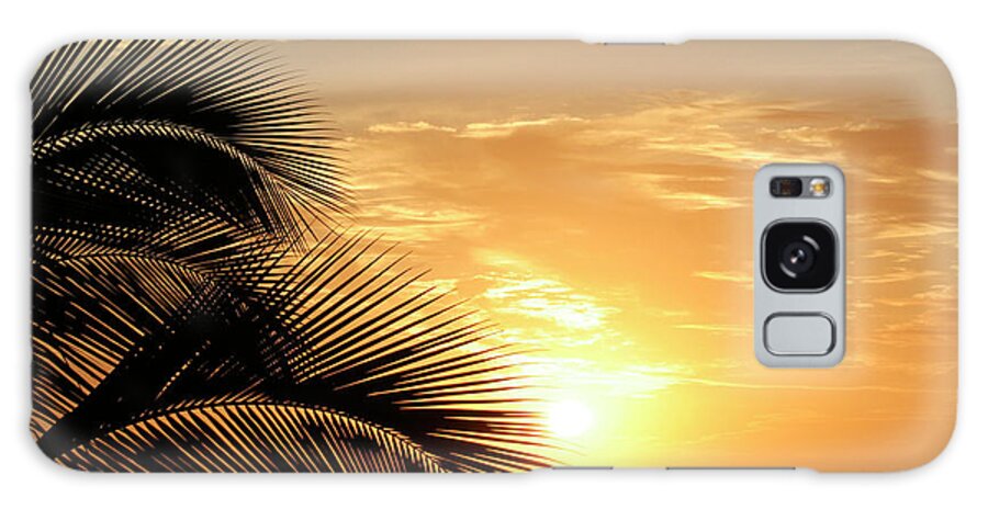 Hawaii Galaxy Case featuring the photograph Palm Sunset 2 by Vicki Hone Smith