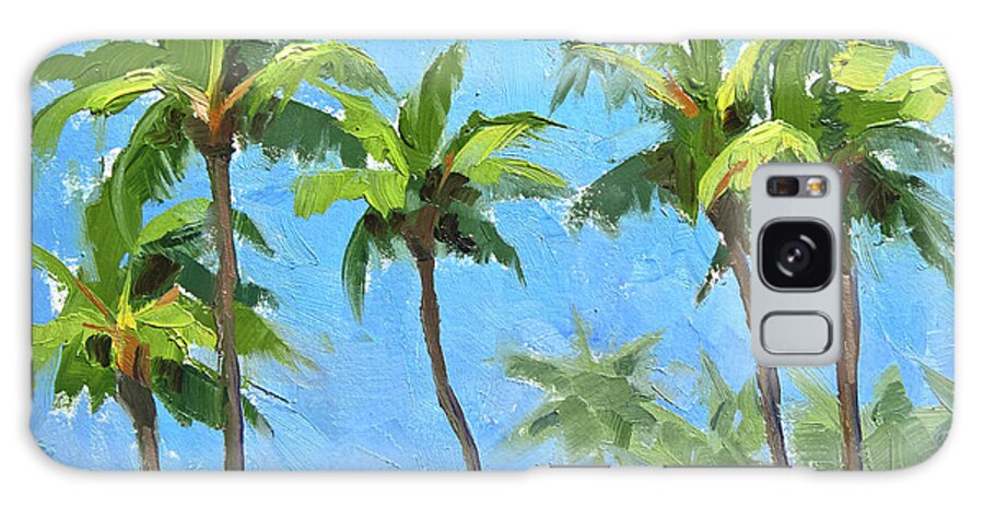  Island Galaxy S8 Case featuring the painting Palm Tree Plein Air Painting by K Whitworth